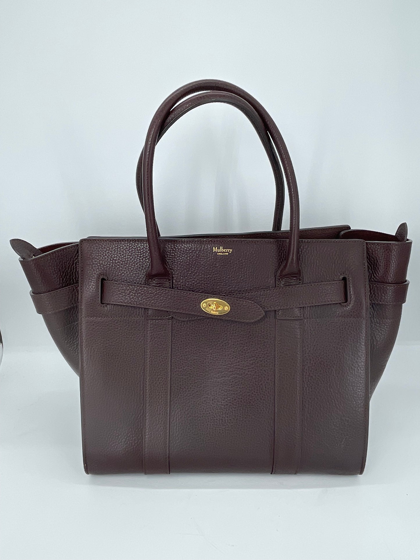 Preloved Mulberry Classic Grain Zipped Bayswater Bag, Large