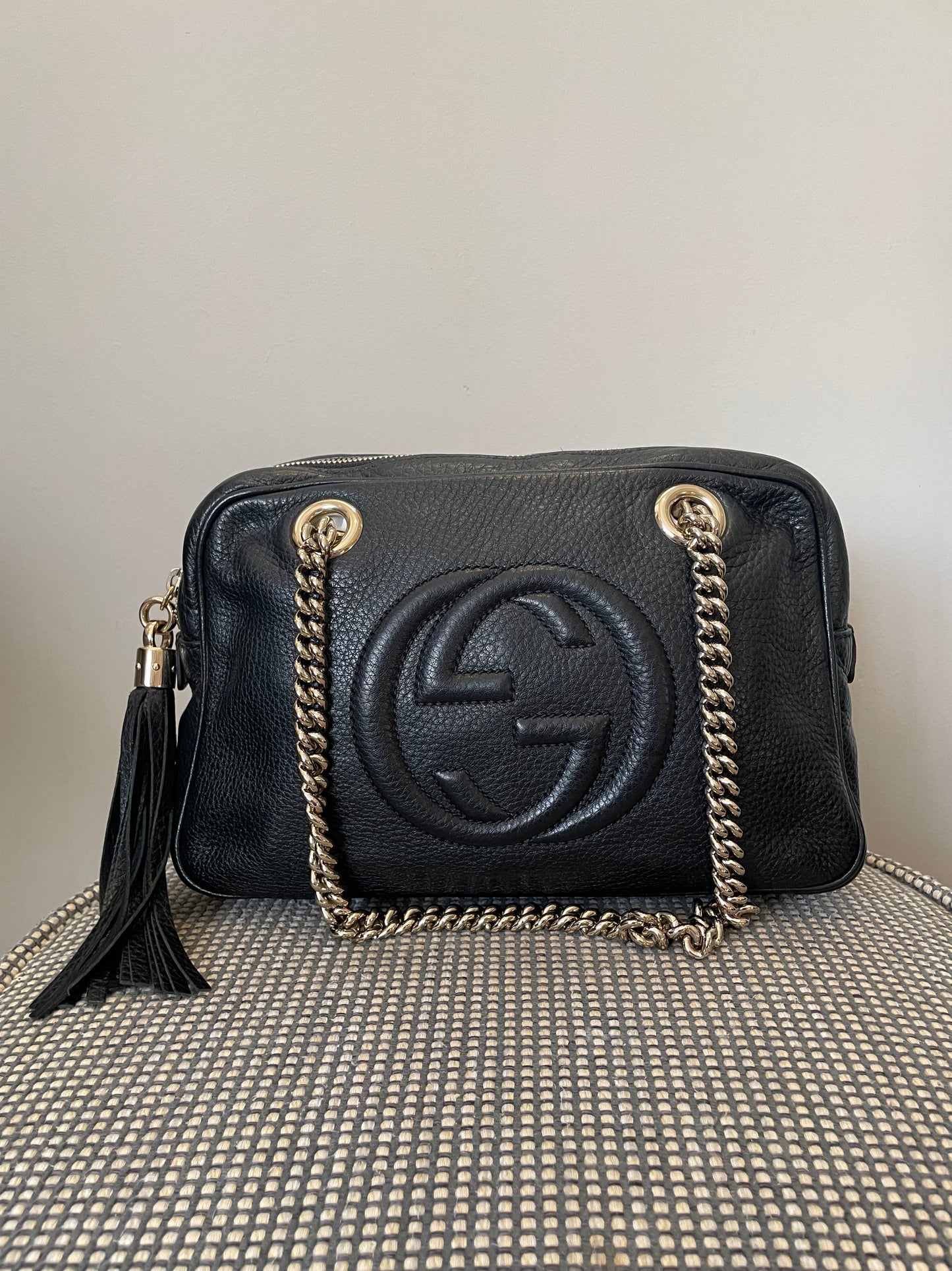 Preloved Gucci Chain Bowling Bag, Small