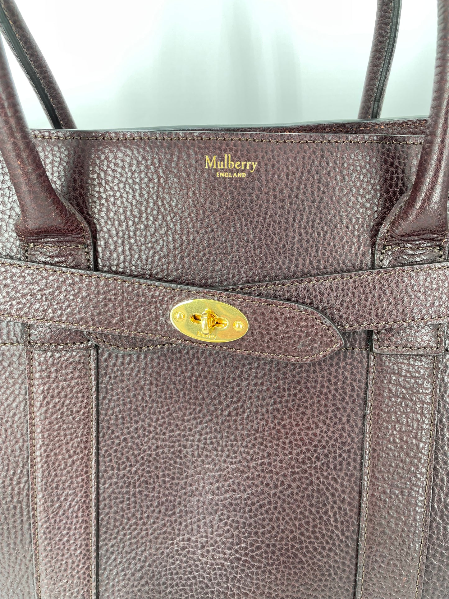 Preloved Mulberry Classic Grain Zipped Bayswater Bag, Large