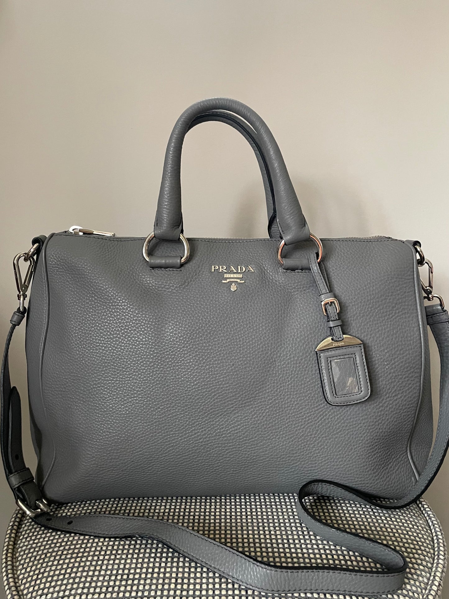 Preloved Prada Vitello Phenix Two Way Tote Bag, Large