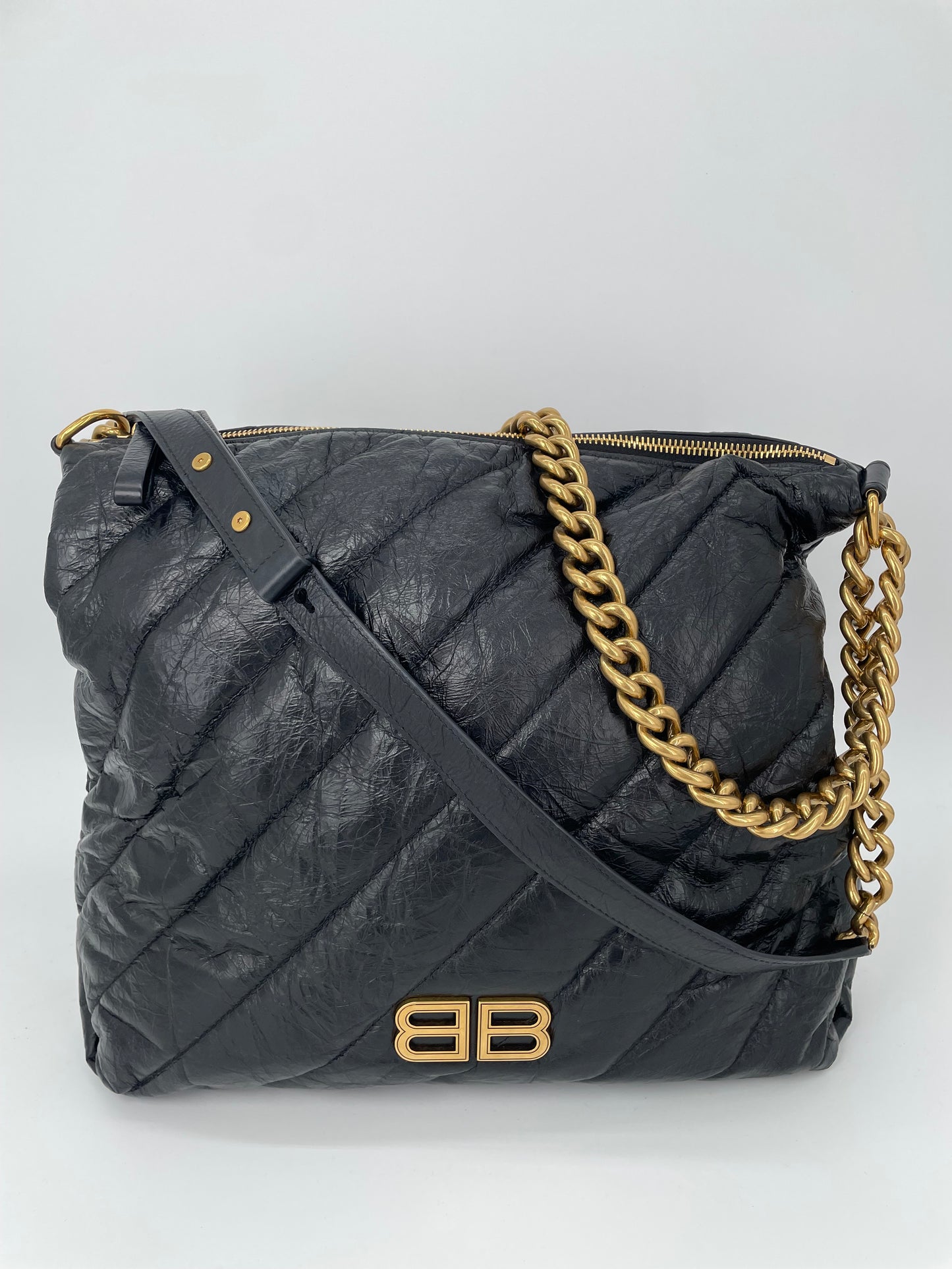 Preloved Balenciaga Quilted Crush Shoulder Bag, Medium