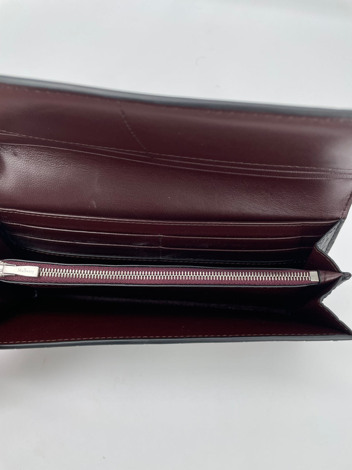 Preloved Mulberry Continental Moc Croc  Wallet, Large