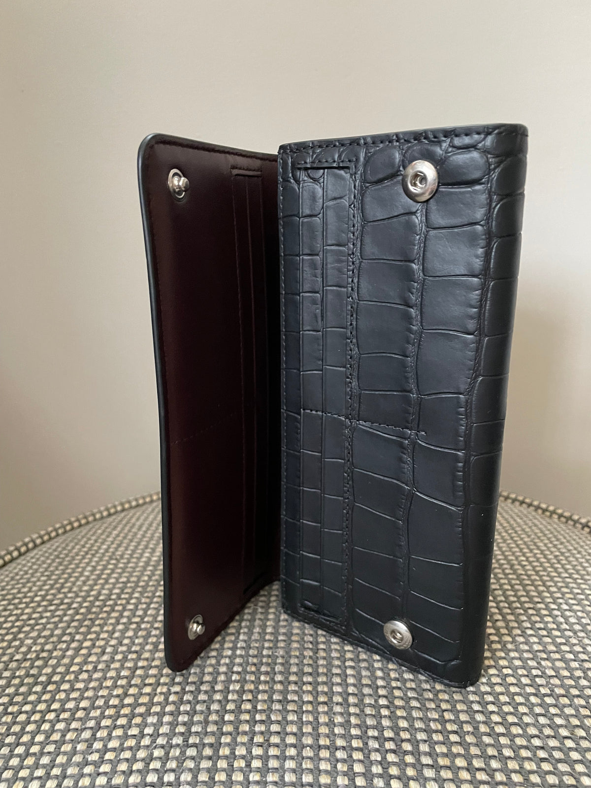 Preloved Mulberry Continental Moc Croc  Wallet, Large