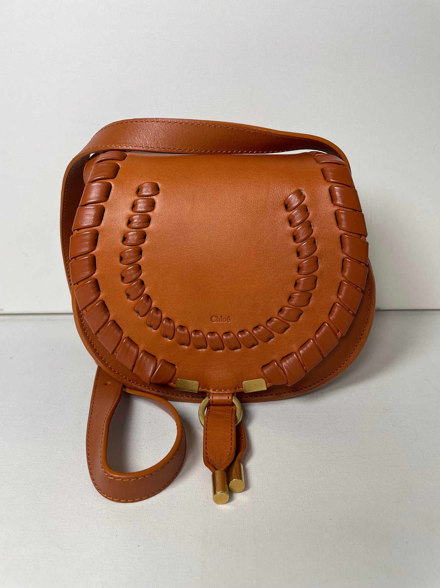 Preloved Chloe Marcie Oversized Stitched Crossbody Bag, Small