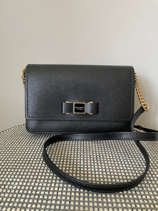 Preloved Kate Spade Morgan Bow Embellished Flap Shoulder Bag