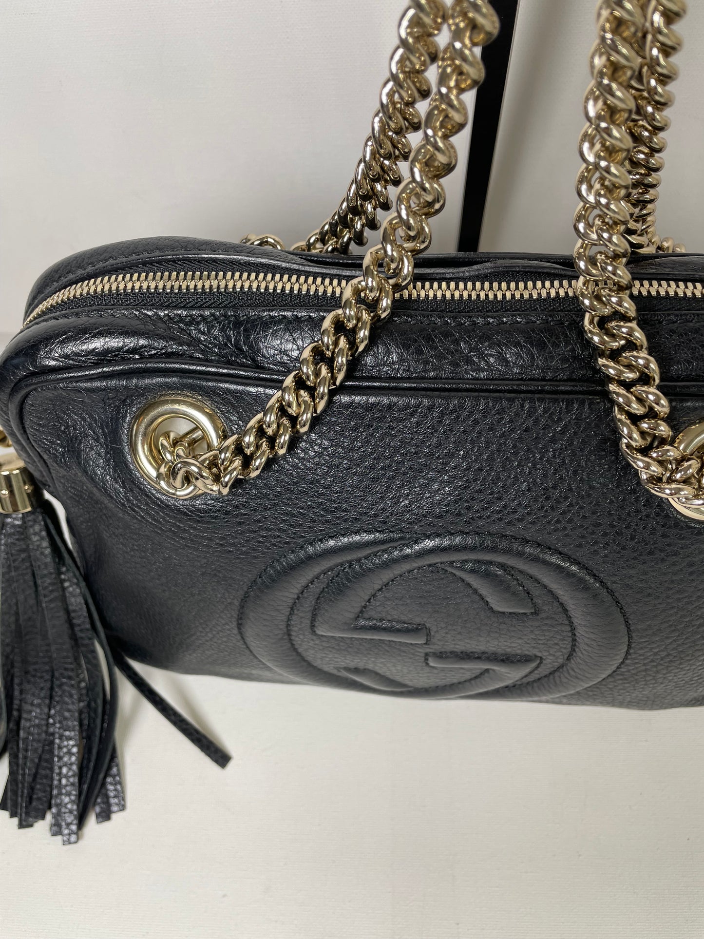 Preloved Gucci Chain Bowling Bag, Small