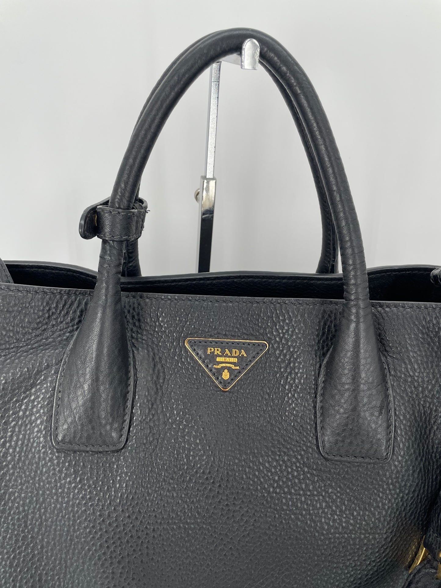 Preloved Prada Vitello Daino Tote Bag with Long Strap