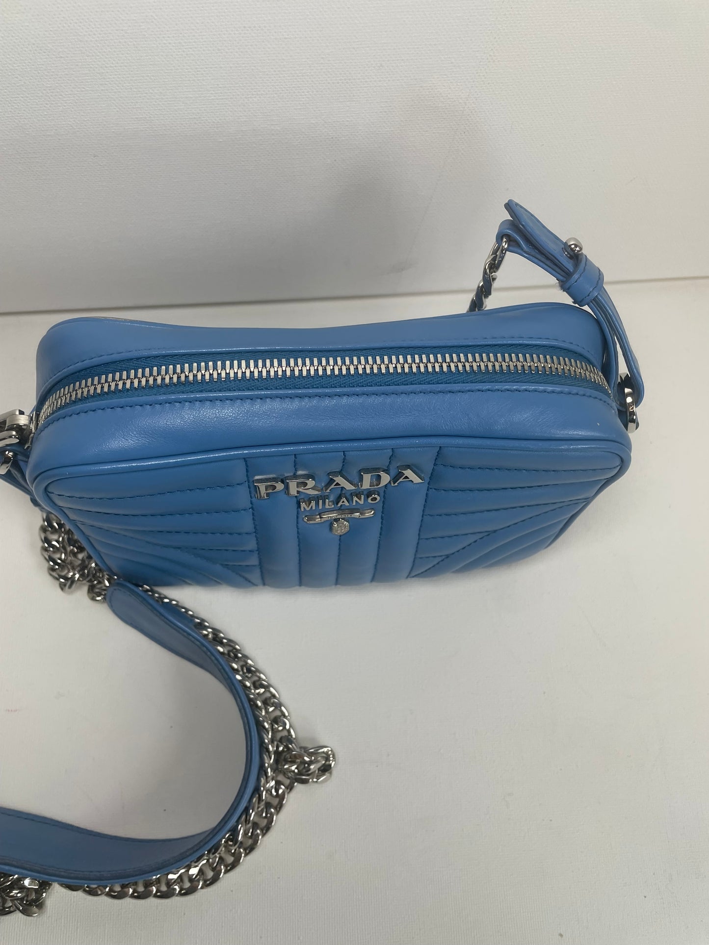 Preloved Prada Diagramme Bandoliera Crossbody Bag, Small