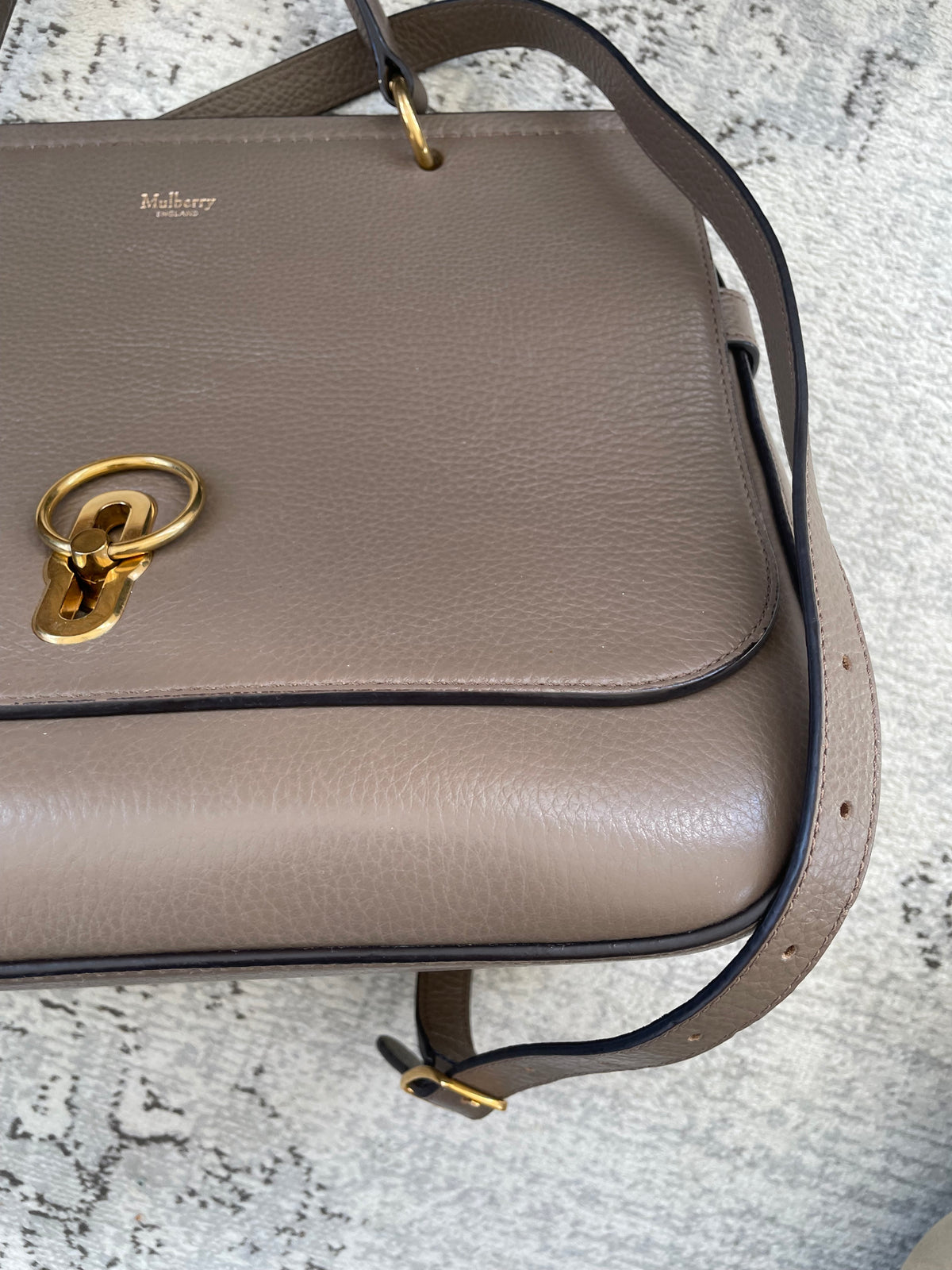 Preloved Mulberry Amberley Top Handle Satchel Bag, Large
