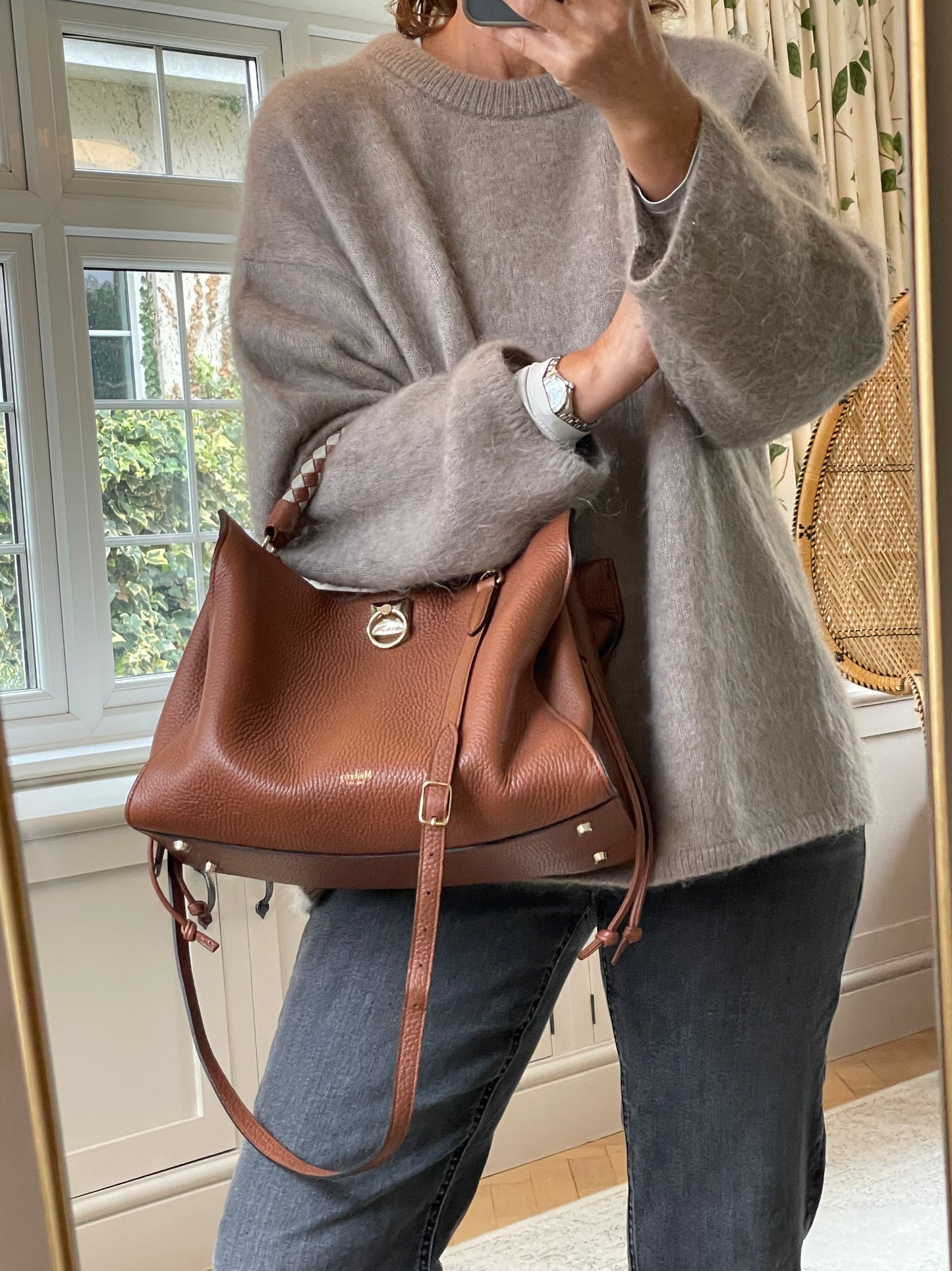 Preloved Mulberry Iris Top Handle Tote Bag, Large
