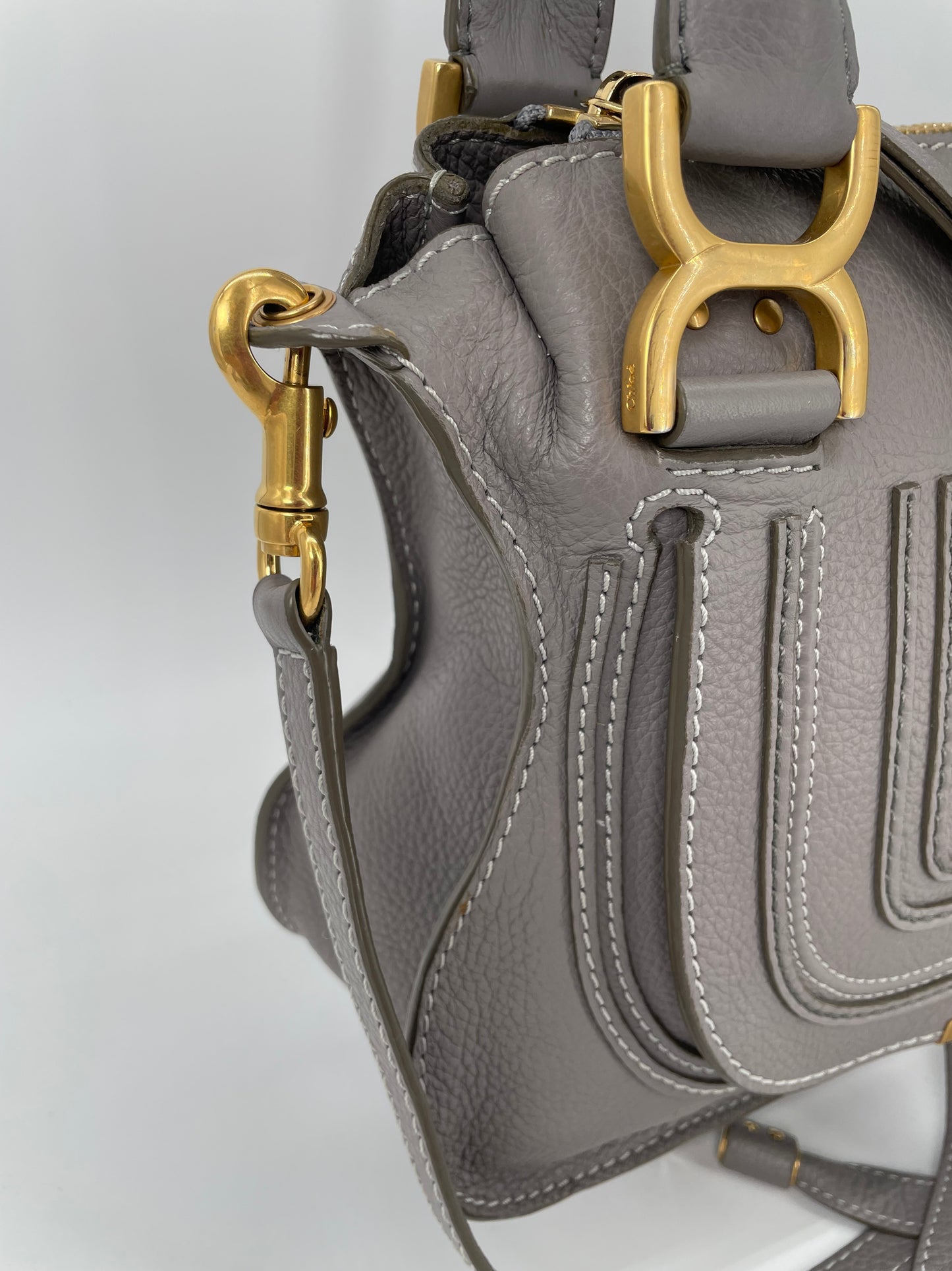 Preloved Chloe Marcie Satchel Bag with Long Strap, Small