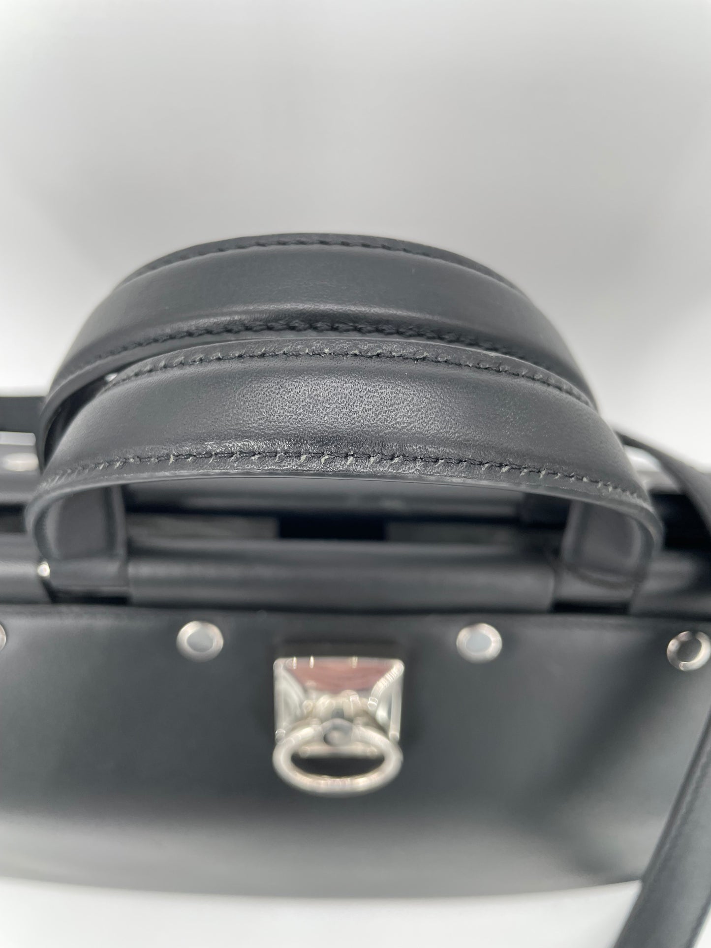 Preloved Mulberry Iris Top Handle Flat Stud Tote Bag with Long Strap