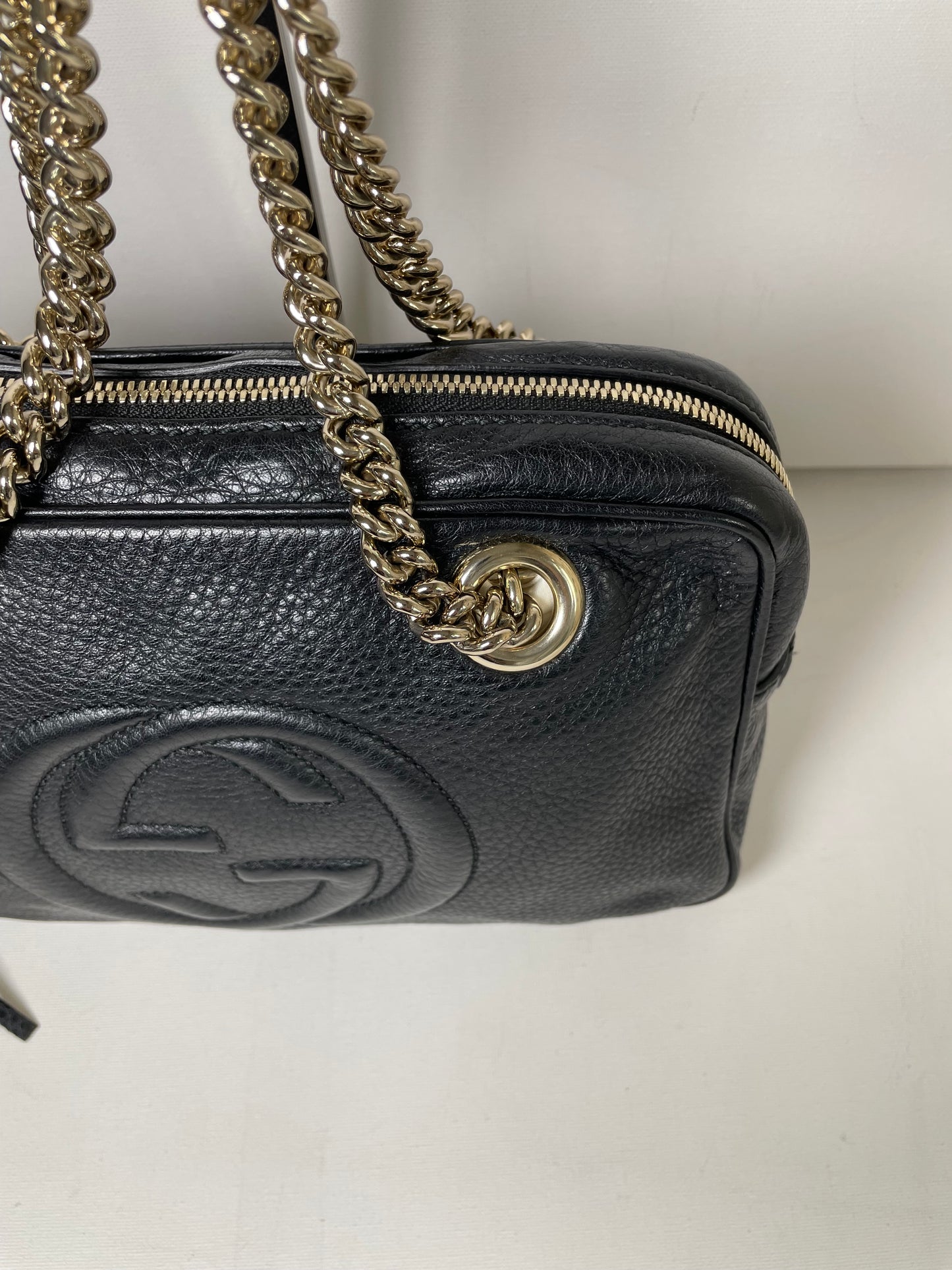 Preloved Gucci Chain Bowling Bag, Small