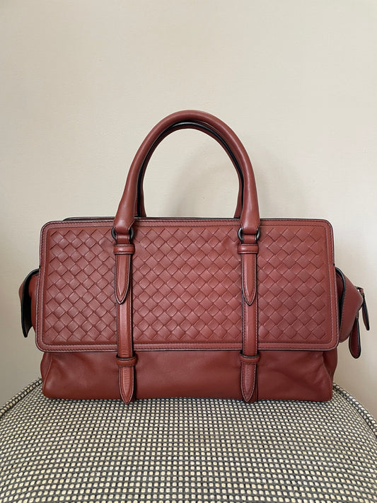 Preloved Bottega Veneta Nappa Intrecciato Monaco Satchel, Medium