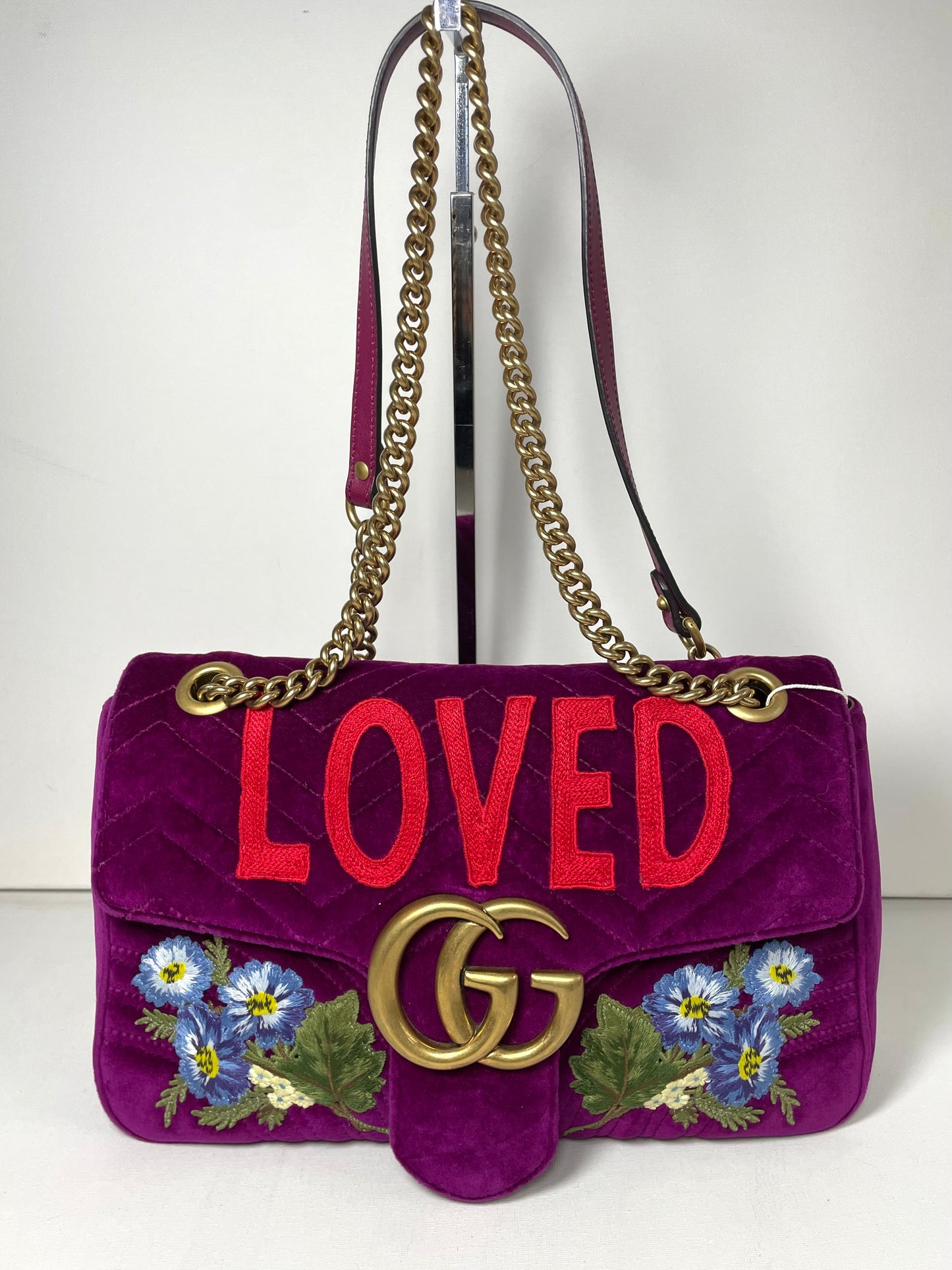 Preloved Gucci  Embroidered ‘LOVED’ Marmont shoulder Bag, Medium