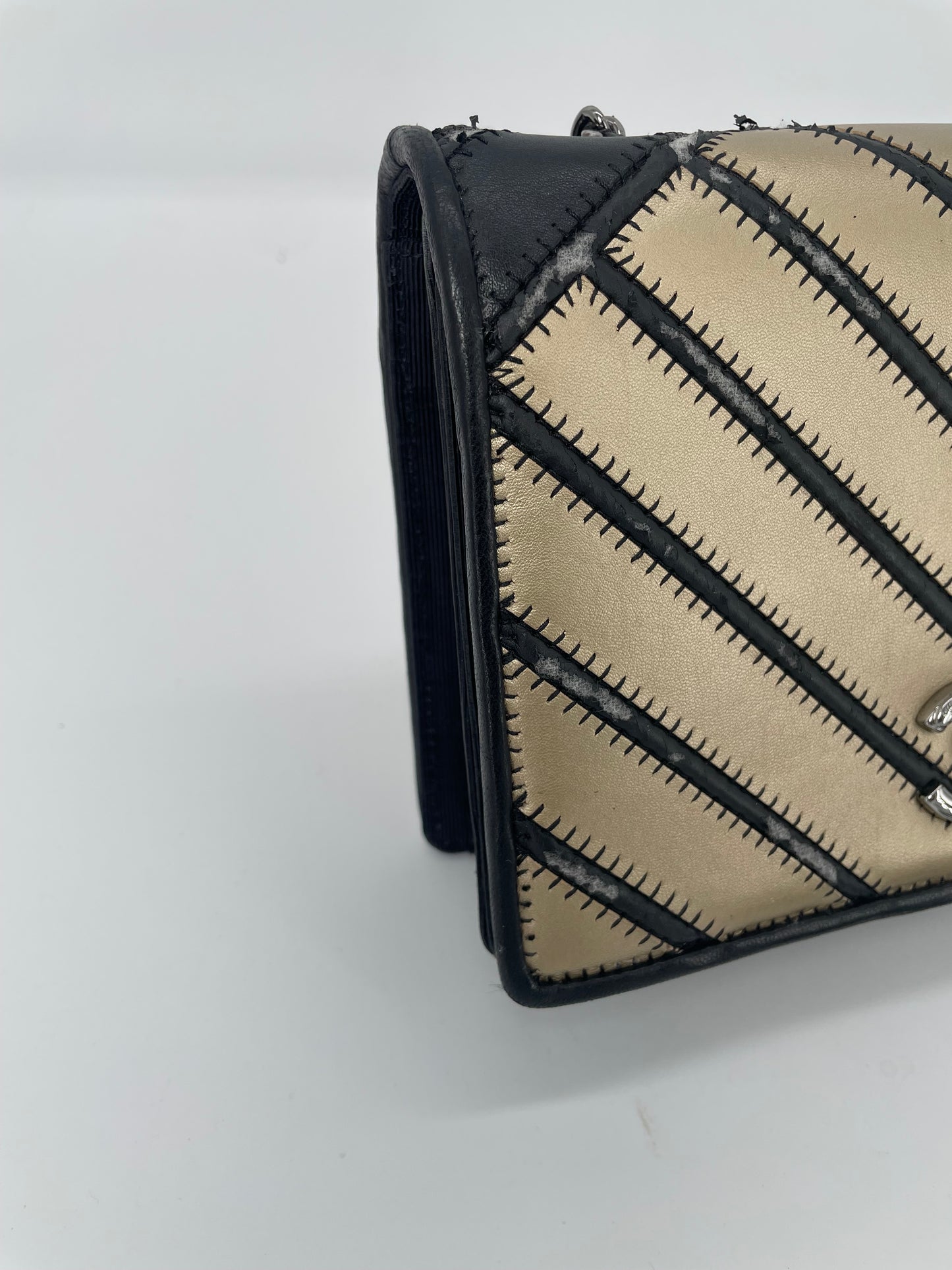 Preloved Chanel Lambskin Grosgrain Chevron
Quilted Couture Flap, Small
