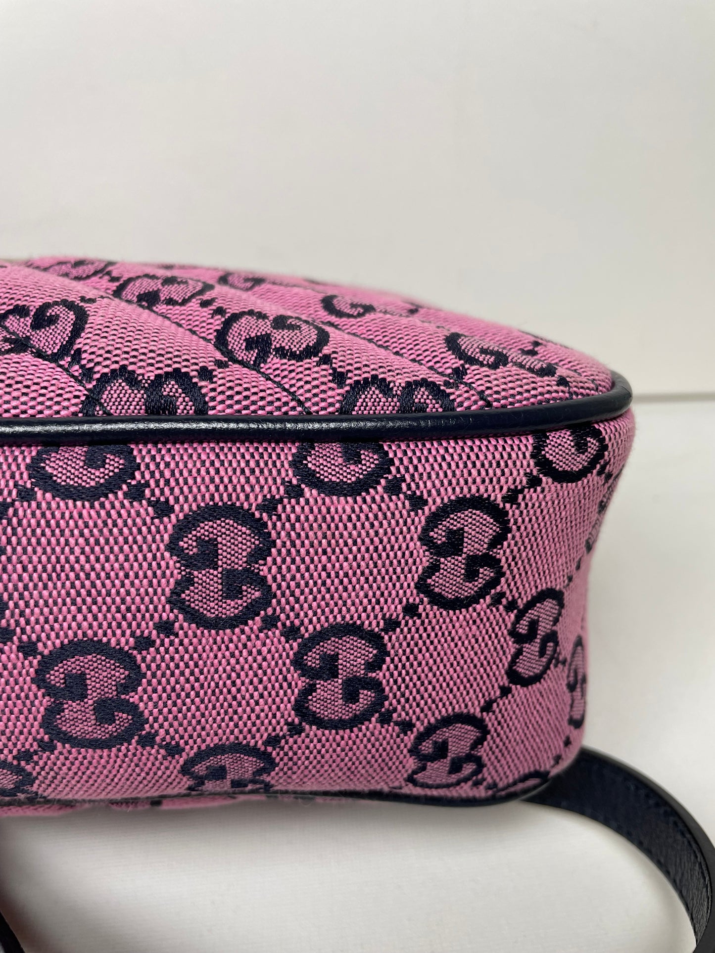 Preloved Gucci Diagonal Quilted Canvas Marmont Camera Bag, Small