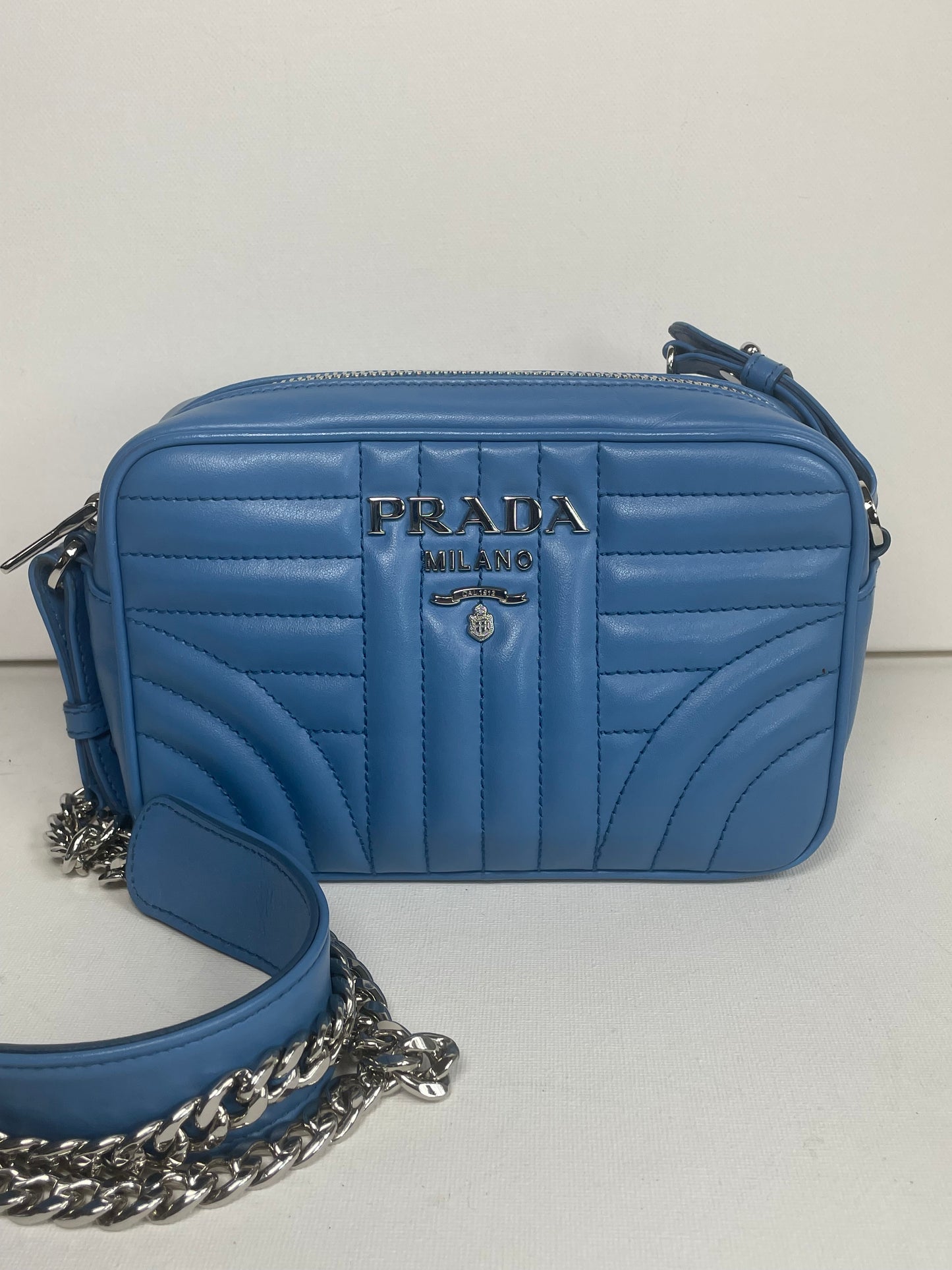 Preloved Prada Diagramme Bandoliera Crossbody Bag, Small