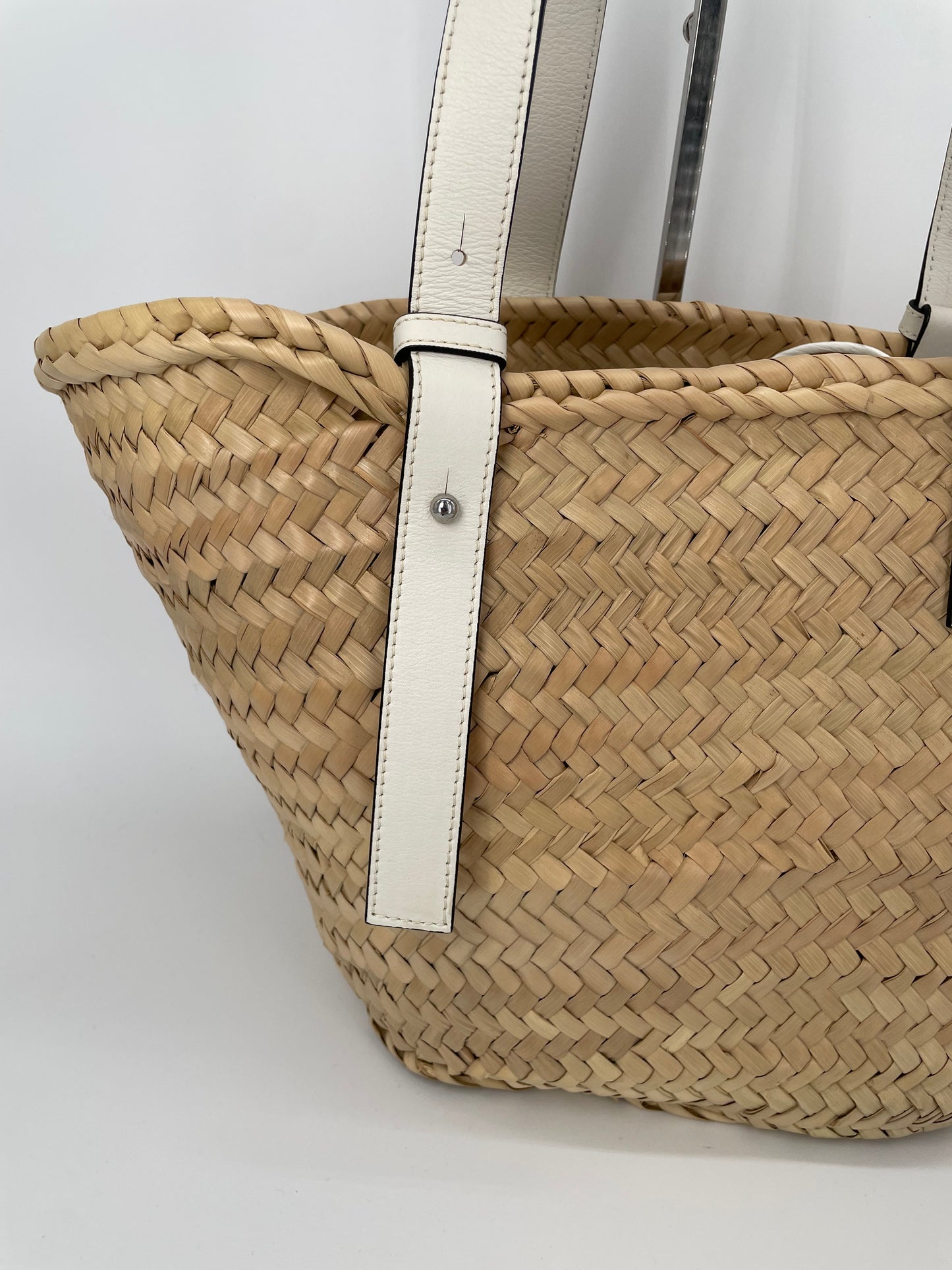 Preloved Loewe Raffia Basket Bag, Medium