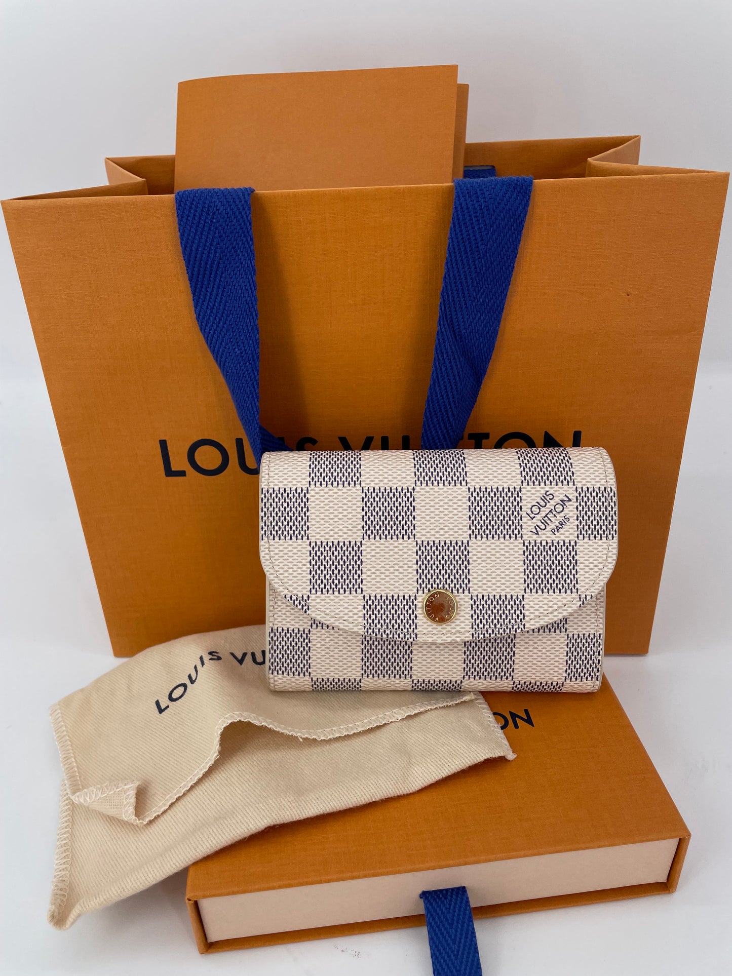 Preloved Louis Vuitton Rosalie Damier Azur Compact Coin Wallet