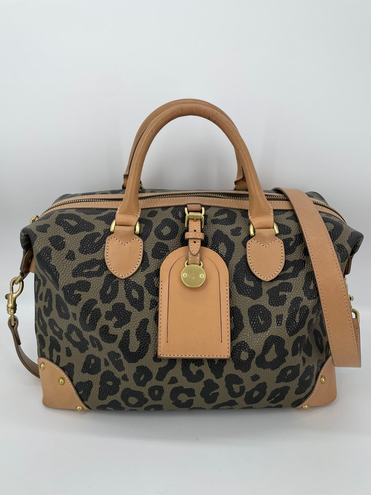 Preloved Mulberry Vintage Birds Nest Clipper Boston Bag, Small