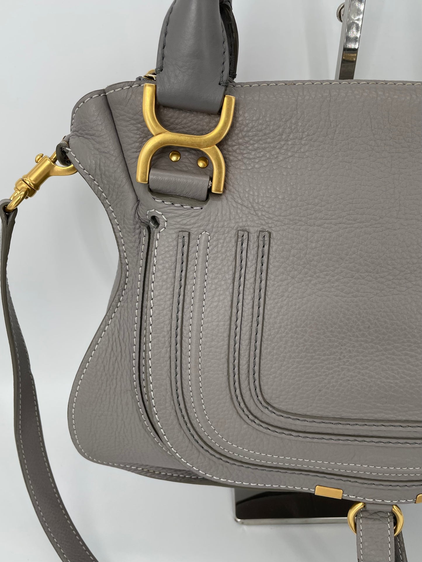 Preloved Chloe Marcie Two Handle Satchel Bag with Long Strap