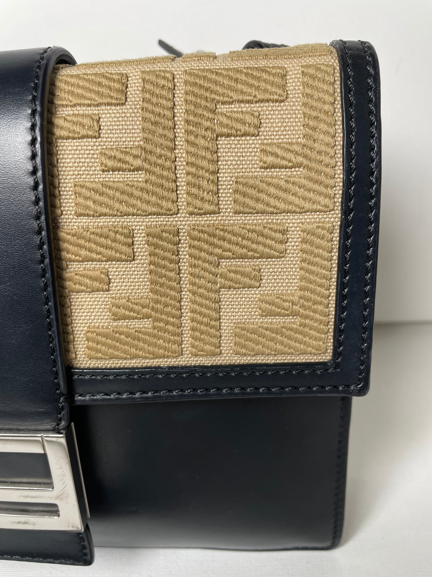 Preloved Fendi Zucca Flat Baguette Crossbody Bag