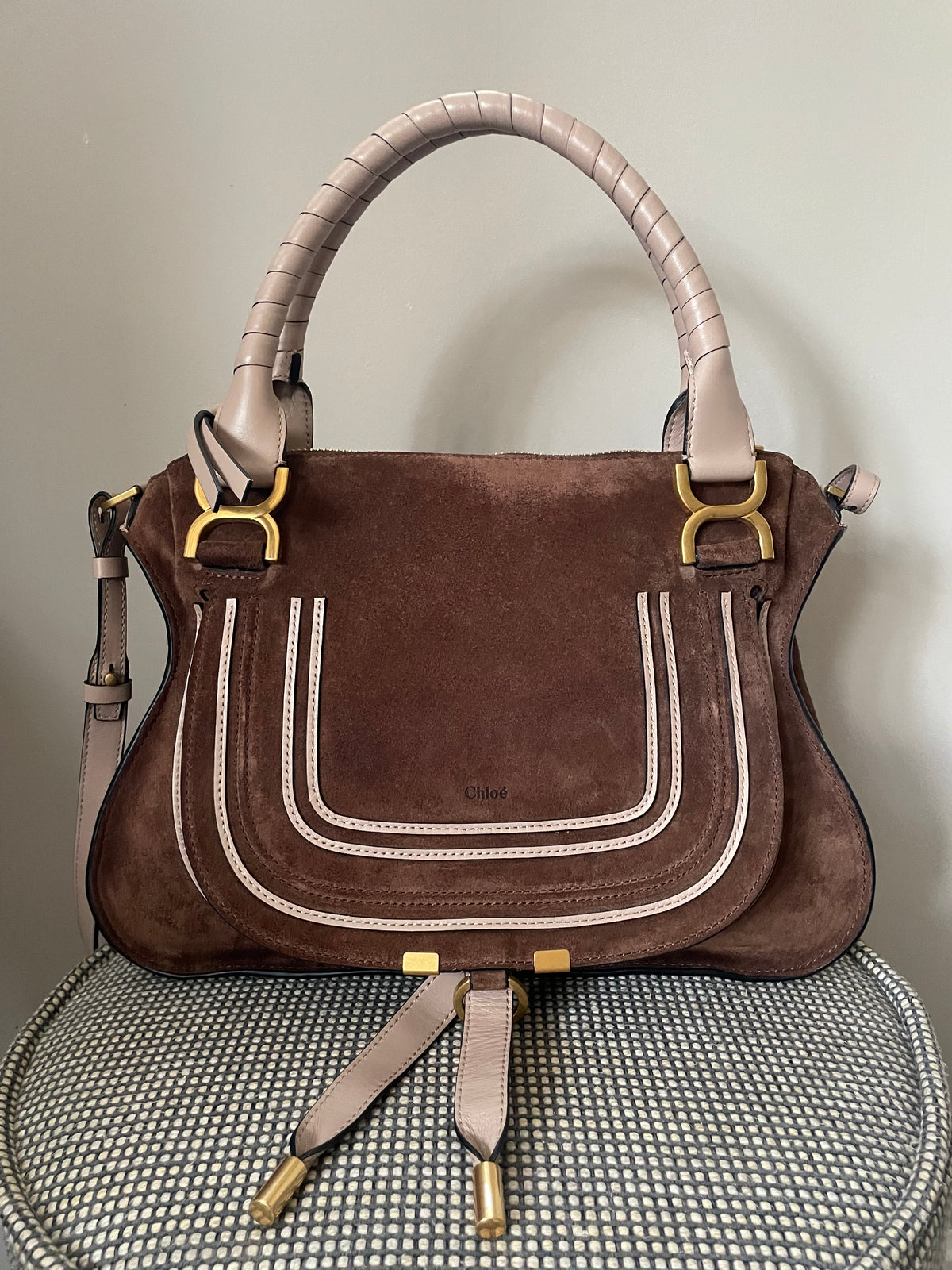Preloved Chloe Marcie Two Handle Satchel Bag with Long Strap