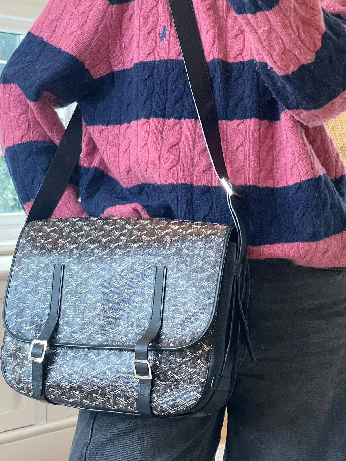 Preloved Goyard Goyardine Belvedere Messenger Bag, GM