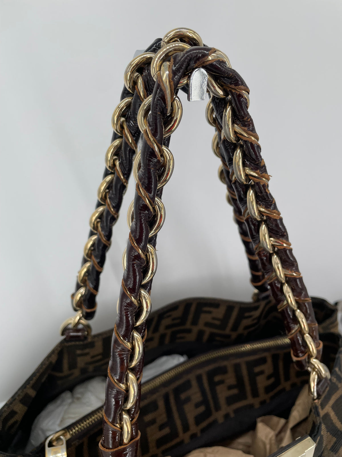 Preloved Fendi Zucca Mia Tote Bag, Large