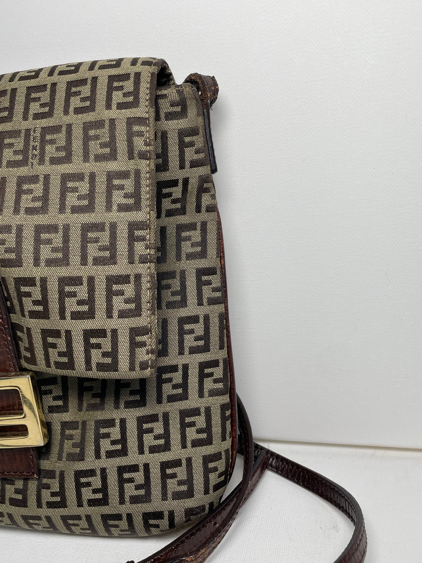 Preloved Fendi Canvas Crossbody Bag