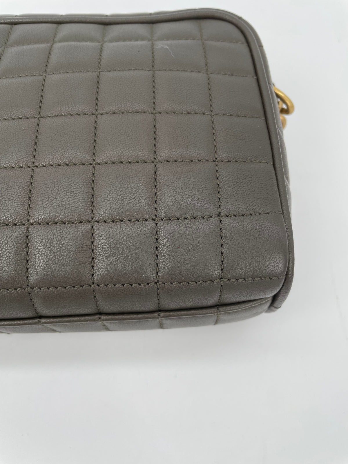 Preloved Saint Laurent Carre Quilted Cassandre Camera Bag, Mini