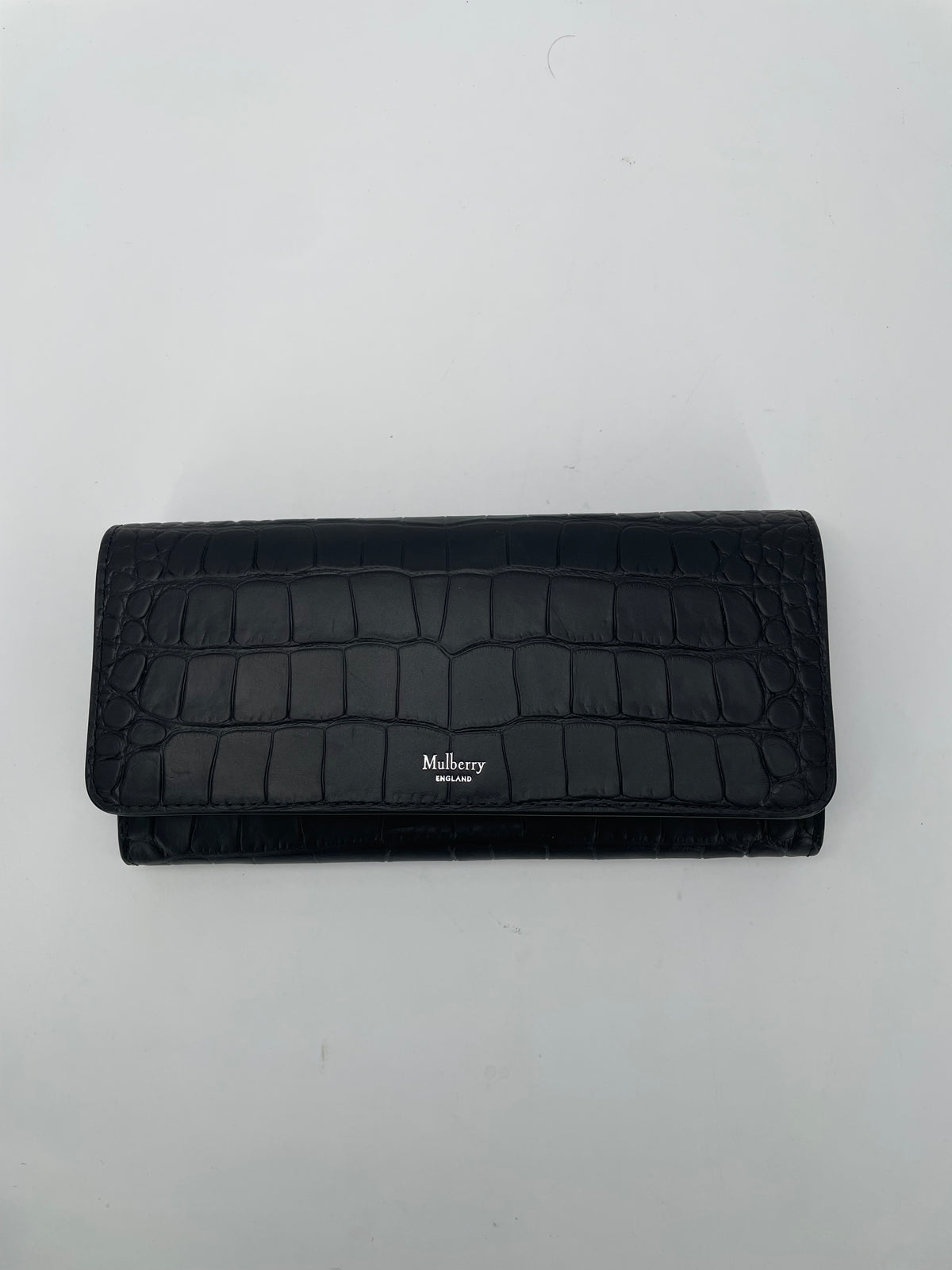 Preloved Mulberry Continental Moc Croc  Wallet, Large