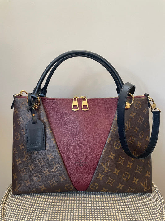 Preloved Louis Vuitton V Tote Bag with Long Strap, MM