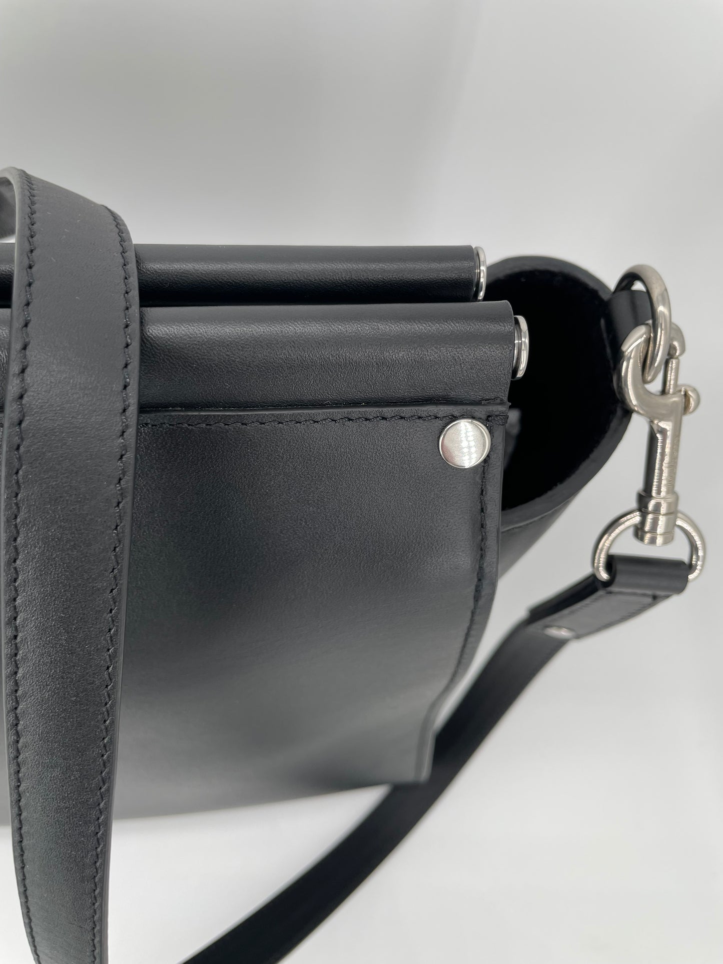 Preloved Mulberry Iris Top Handle Flat Stud Tote Bag with Long Strap