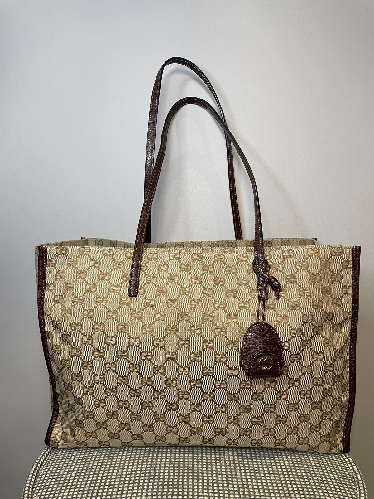 Preloved Gucci Londres Tote Bag, Large