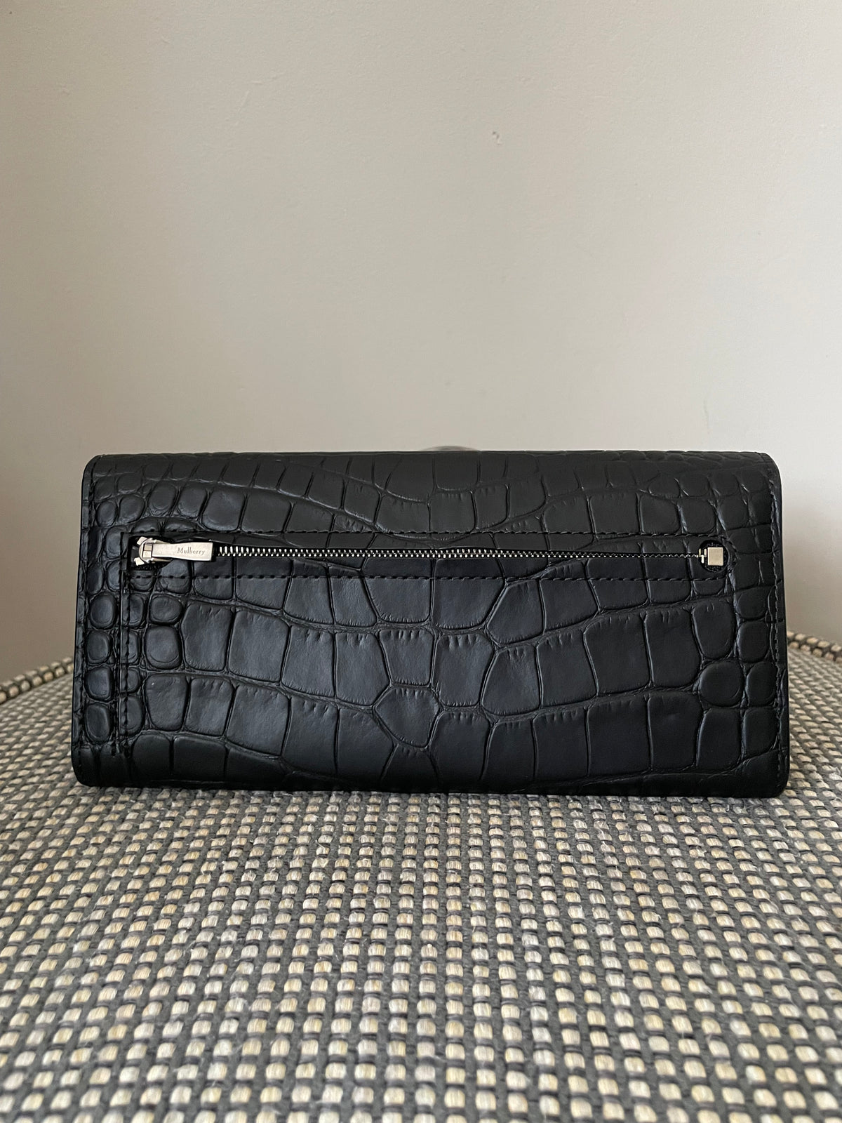 Preloved Mulberry Continental Moc Croc  Wallet, Large