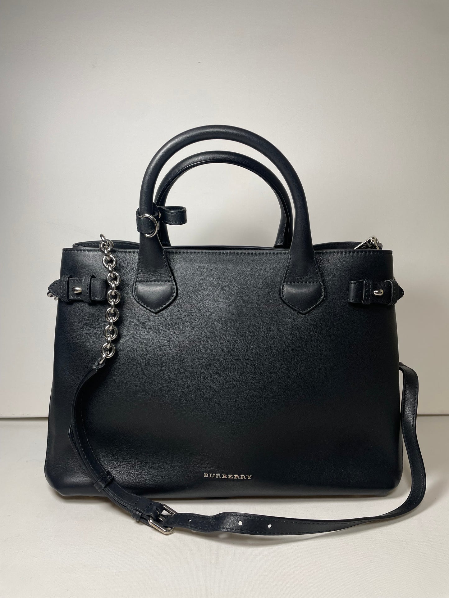 Preloved Burberry Banner Two Way Tote Bag, Medium