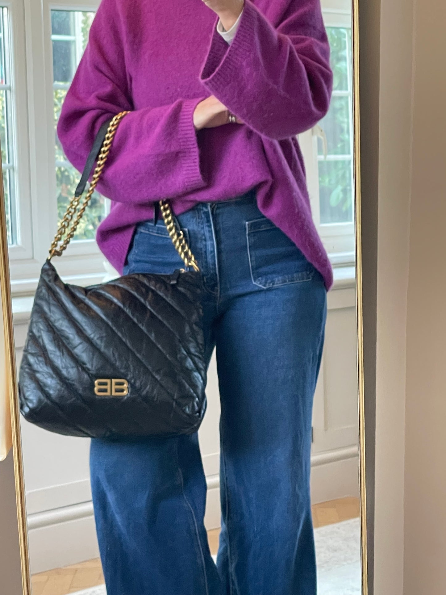 Preloved Balenciaga Quilted Crush Shoulder Bag, Medium