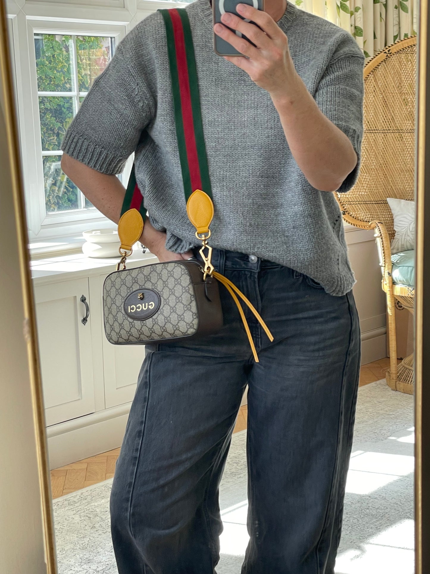 Preloved Gucci GG Supreme Monogram Web Neo Vintage Shoulder Bag