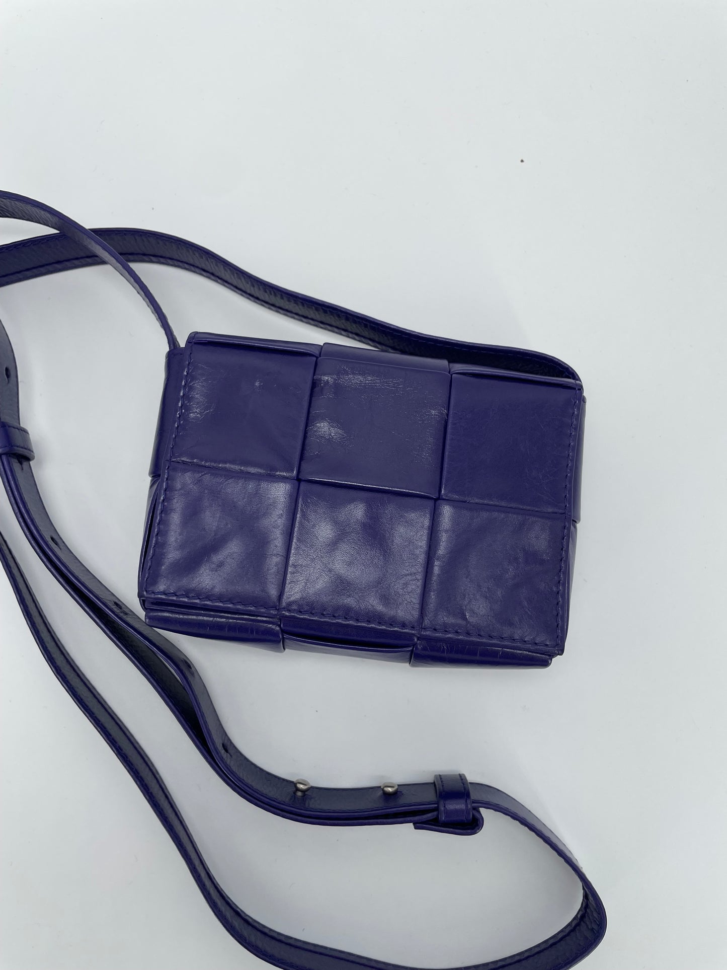 Preloved Bottega Veneta Paper Maxi Intreccio Cassette Crossbody Bag, Mini