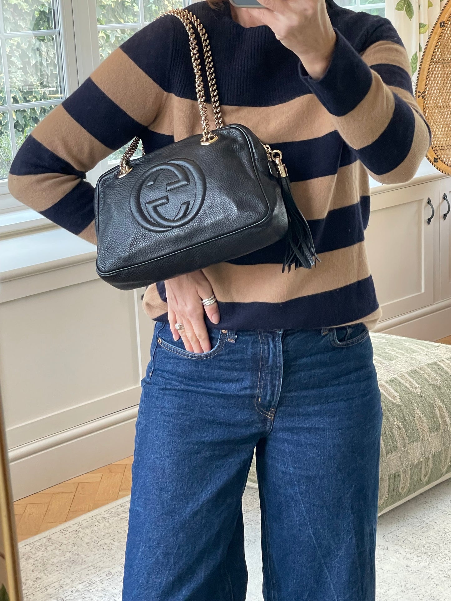 Preloved Gucci Chain Bowling Bag, Small