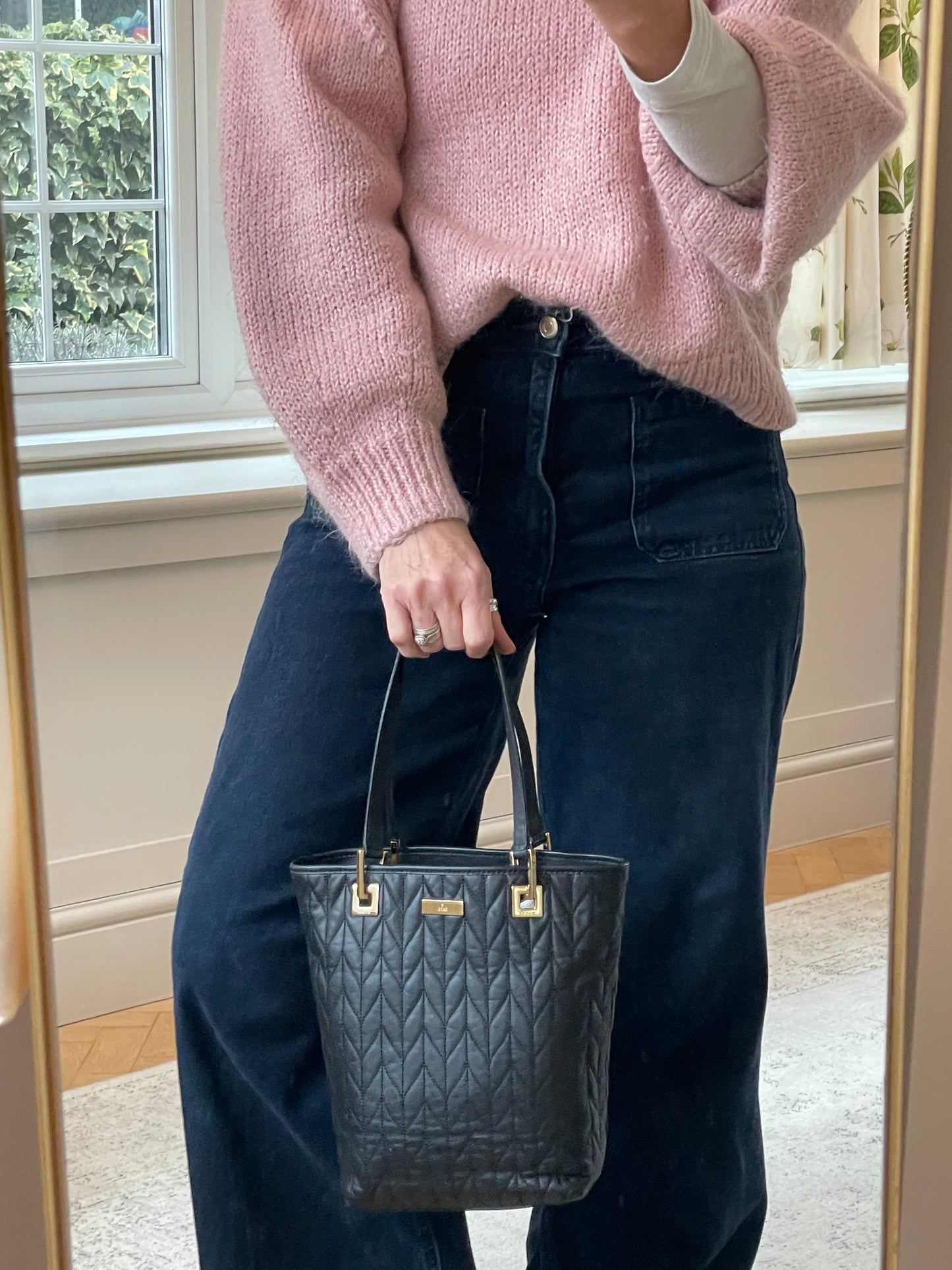 Preloved Gucci Quilted Bucket Top Handle Tote Bag, Small