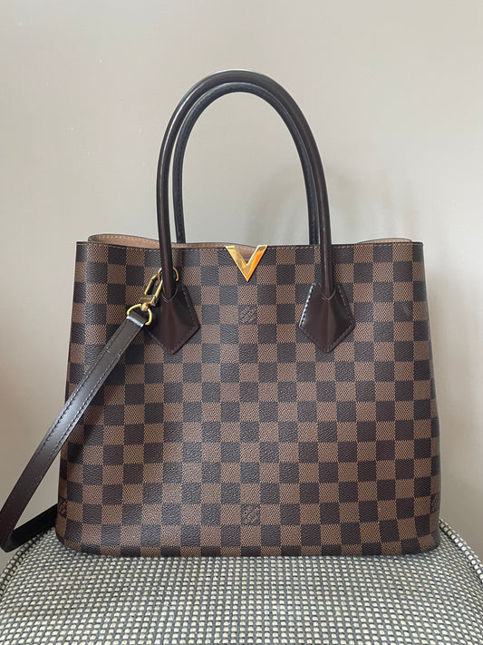 Preloved Louis Vuitton Damier Ebene Kensington Tote Bag with Shoulder Strap