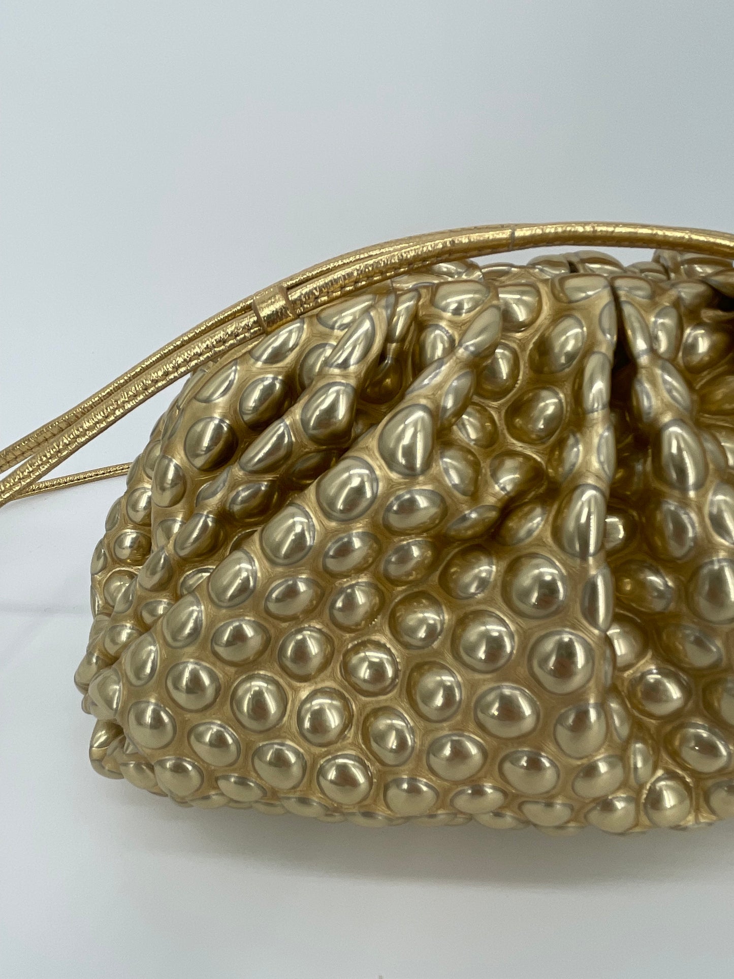 Preloved Bottega Veneta Metallic Bubble Pouch, Mini