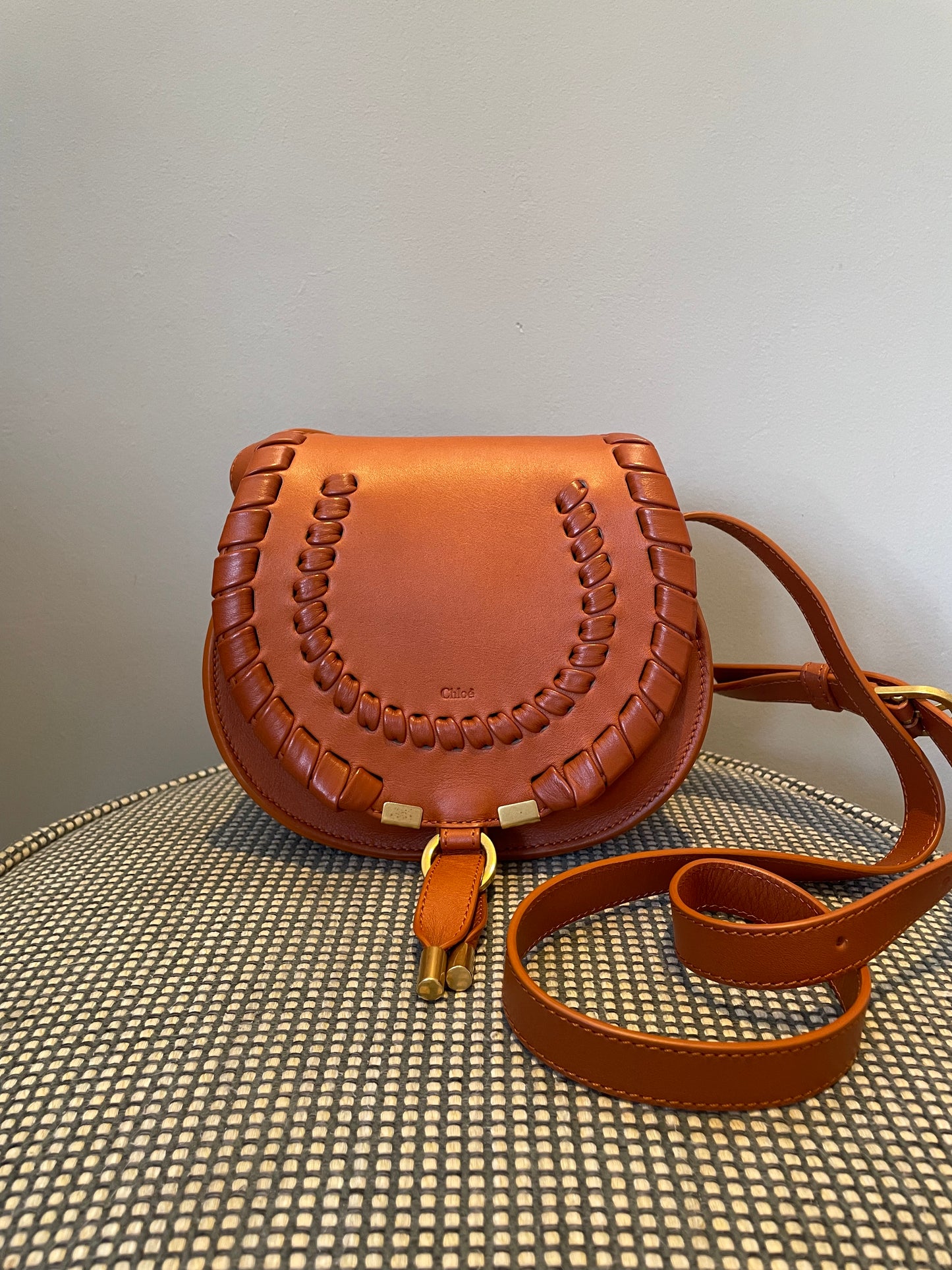 Preloved Chloe Marcie Oversized Stitched Crossbody Bag, Small