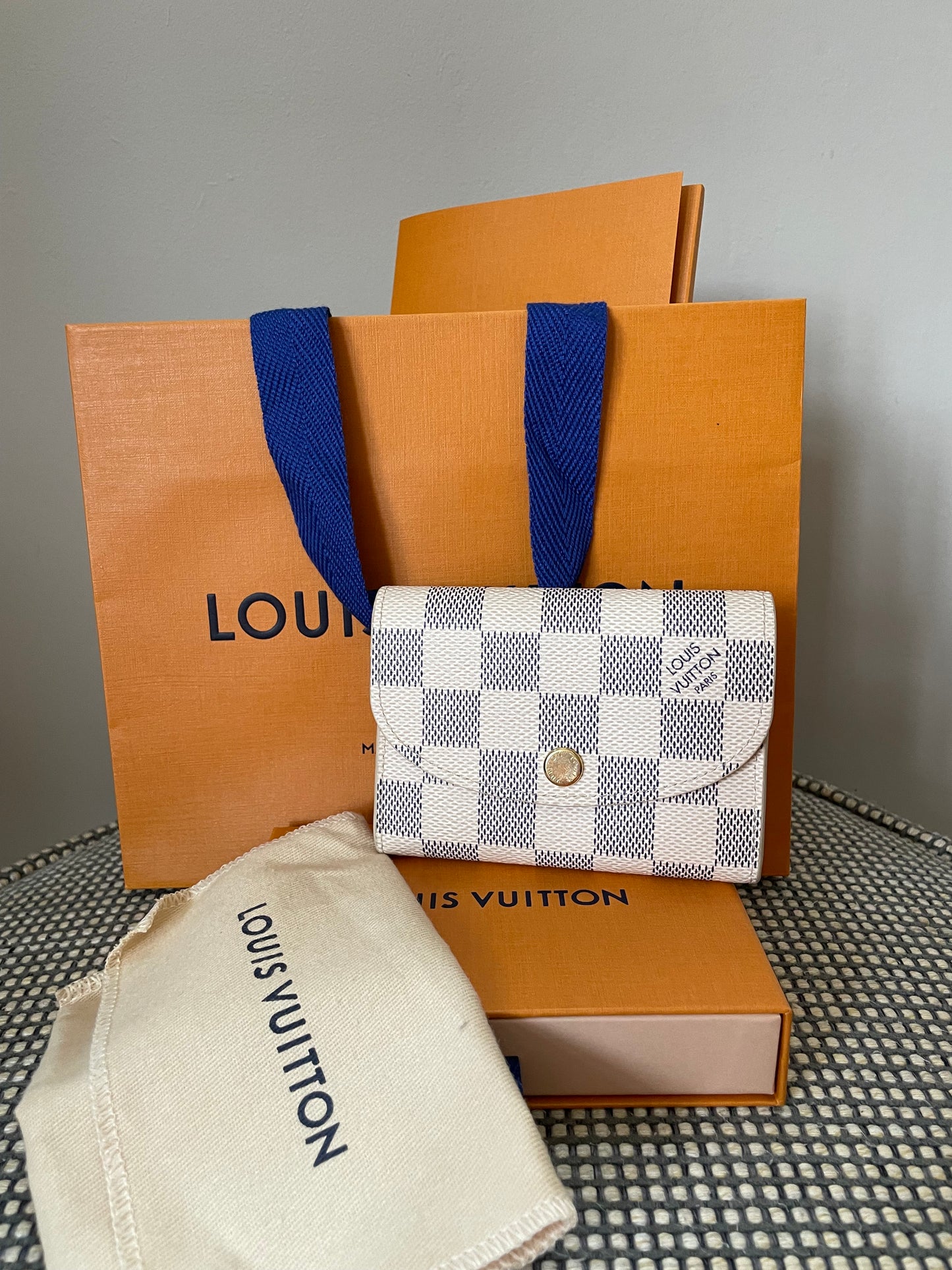 Preloved Louis Vuitton Rosalie Damier Azur Compact Coin Wallet