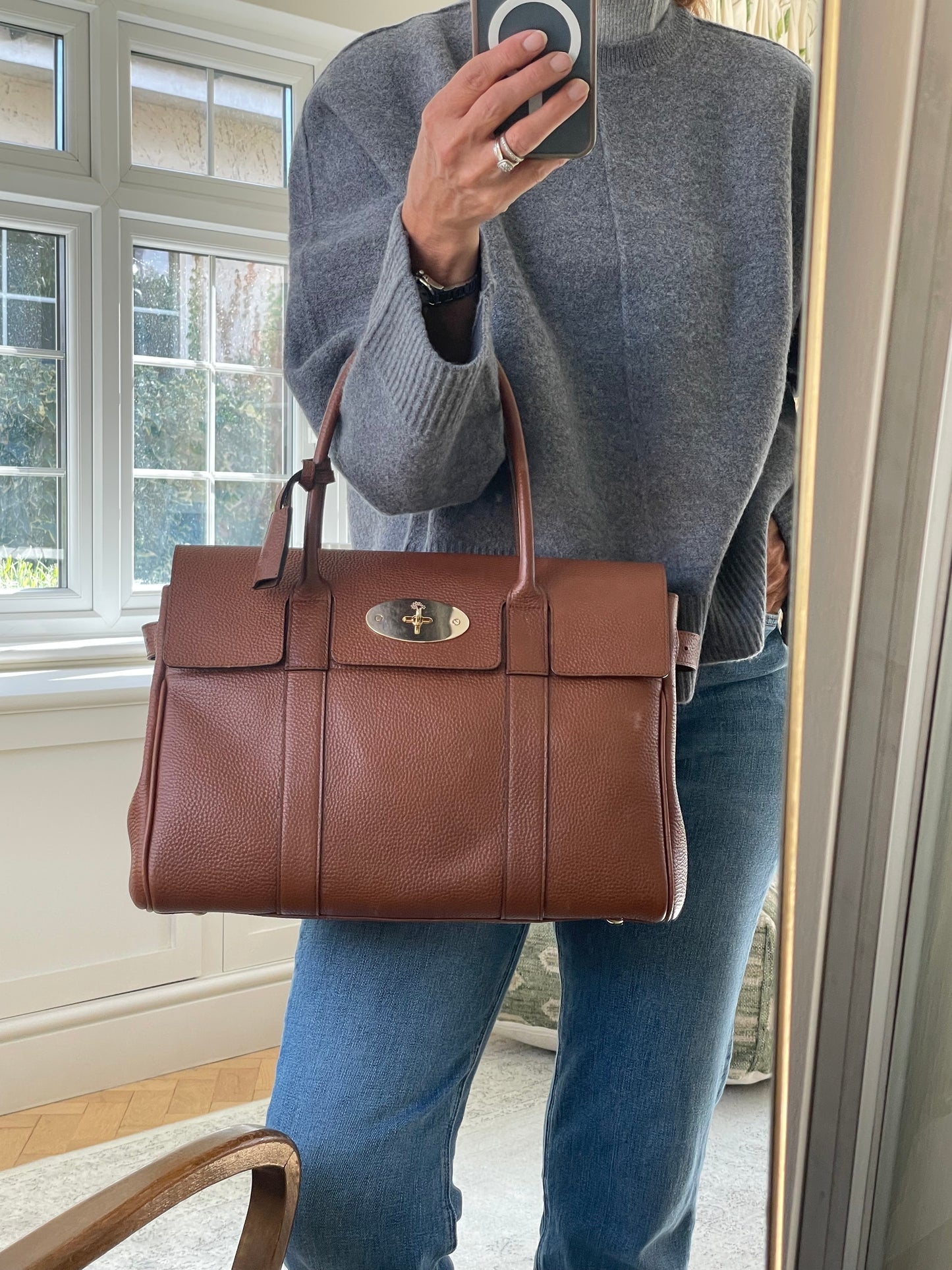 Preloved Mulberry Bayswater Satchel, Large