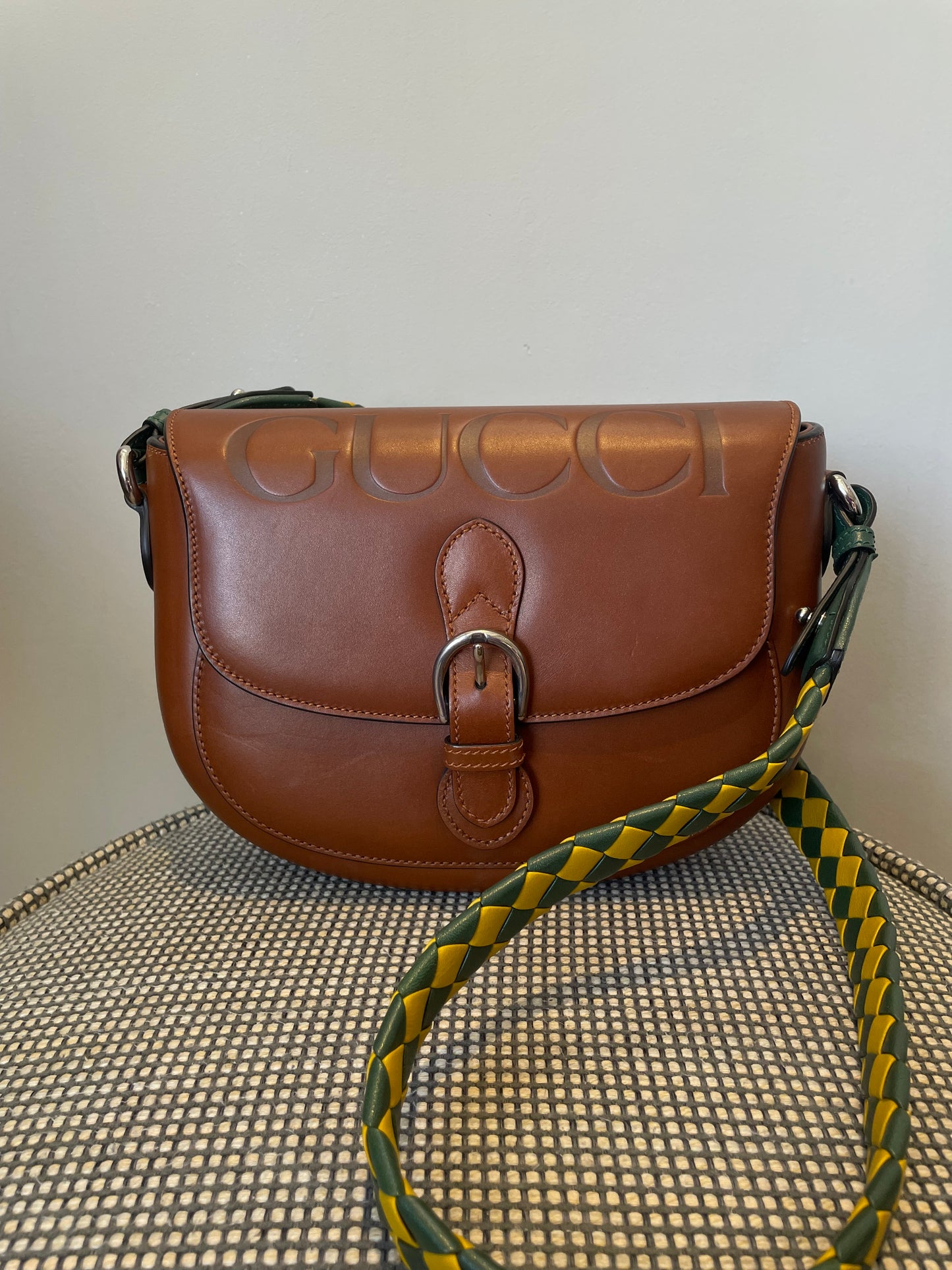 Preloved Gucci Embossed Aria Logo bag, Small