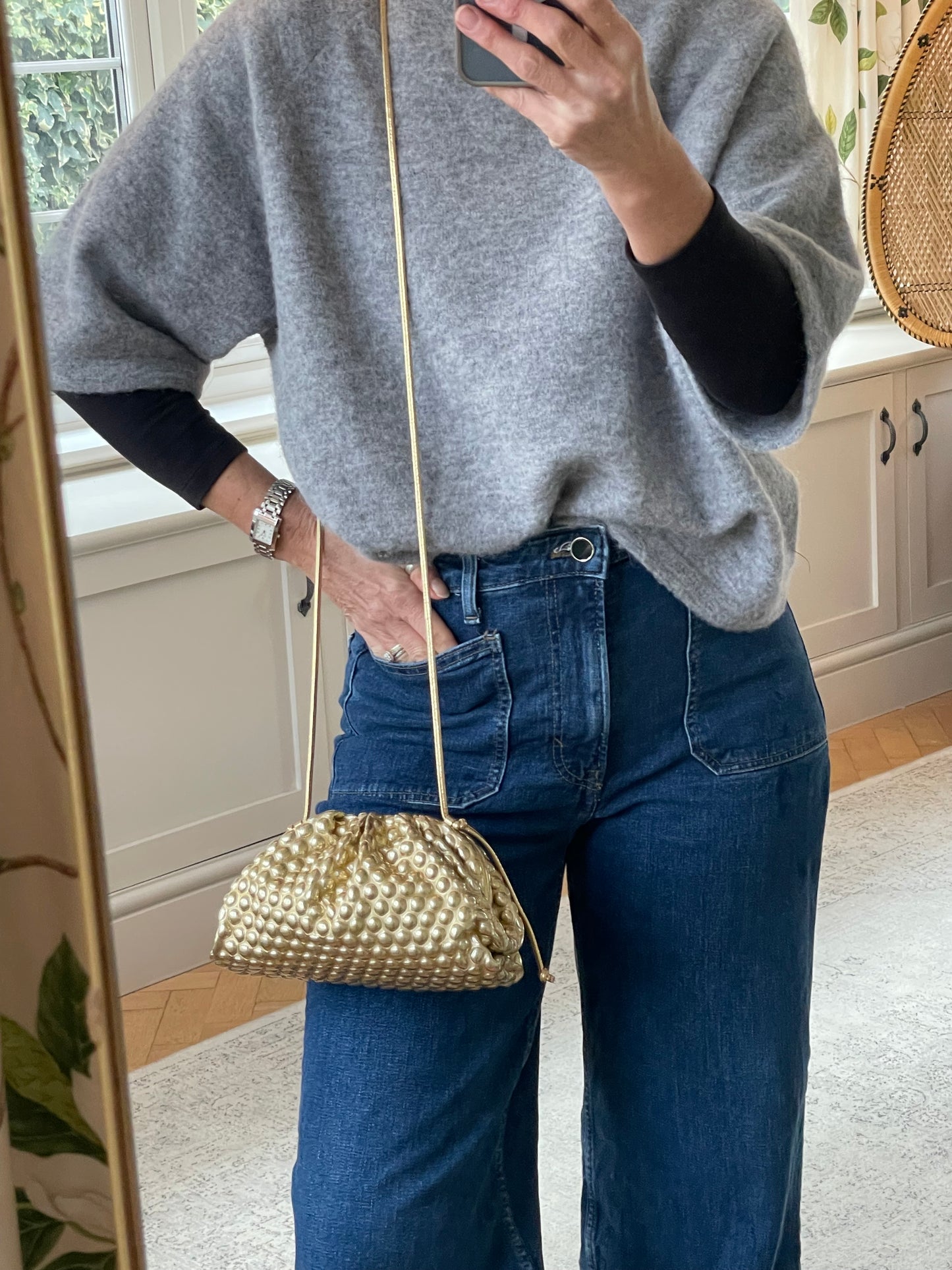 Preloved Bottega Veneta Metallic Bubble Pouch, Mini